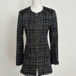 Zara Black and White Tweed Blazer